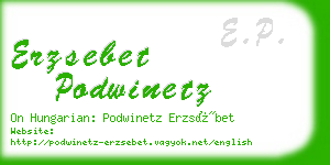 erzsebet podwinetz business card